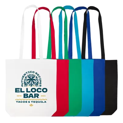 Coloured Long Handle Cotton Bag