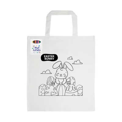 Colouring Short Handle Cotton Bag with Crayons