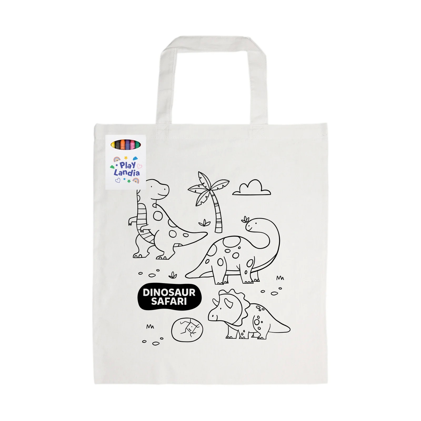 Colouring Short Handle Cotton Bag with Crayons