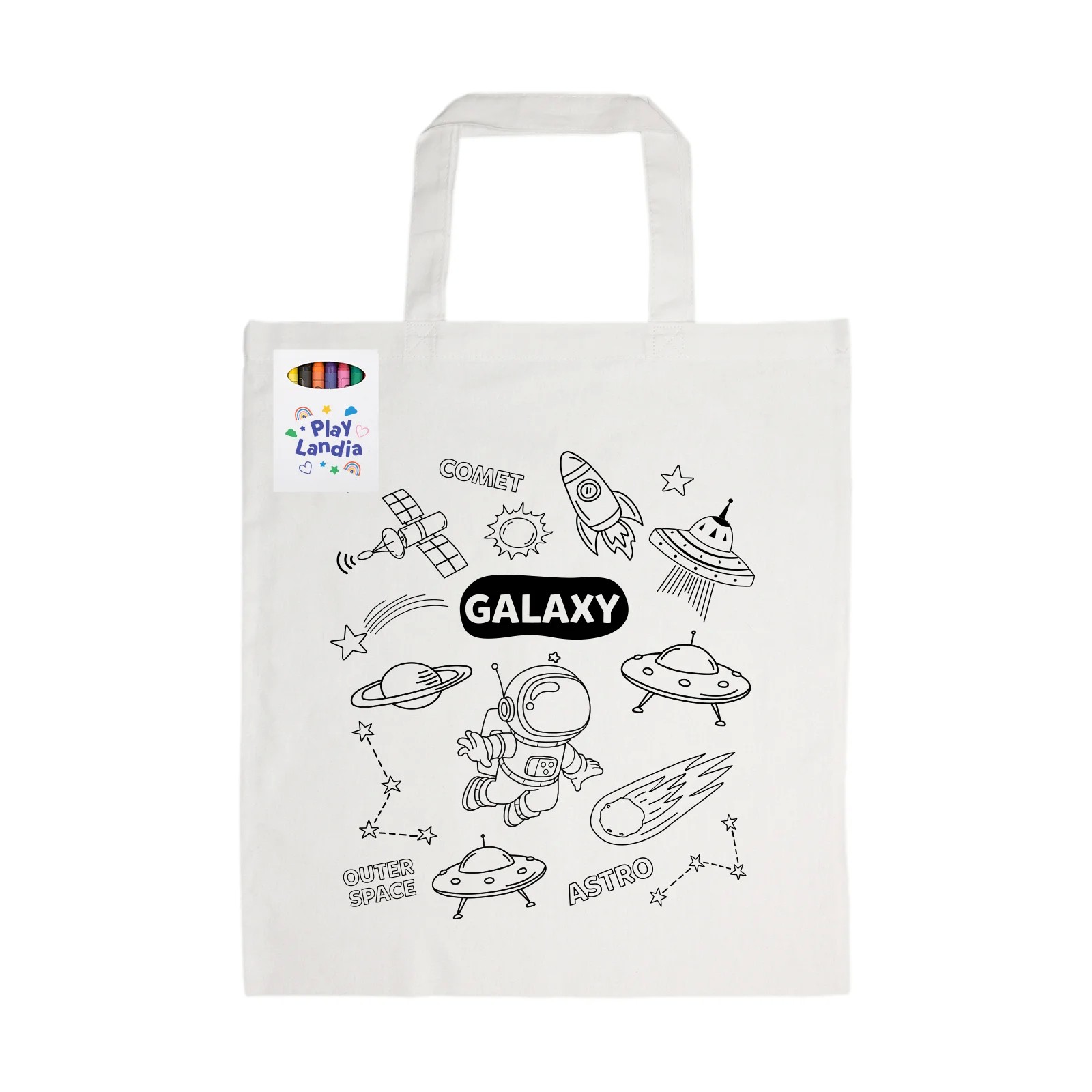 Colouring Short Handle Cotton Bag with Crayons