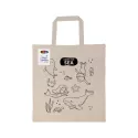Colouring Short Handle Calico Bag with Crayons