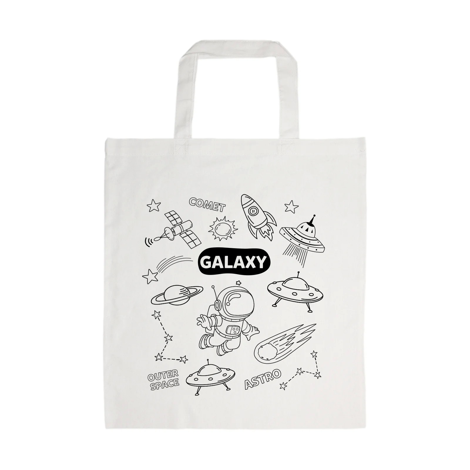 Colouring Short Handle Cotton Bag with Pencils