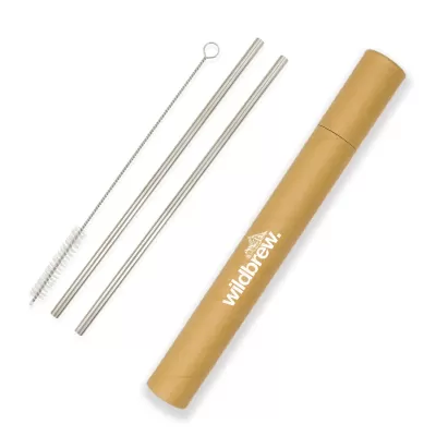 Evergreen Straw Stainless Steel Set