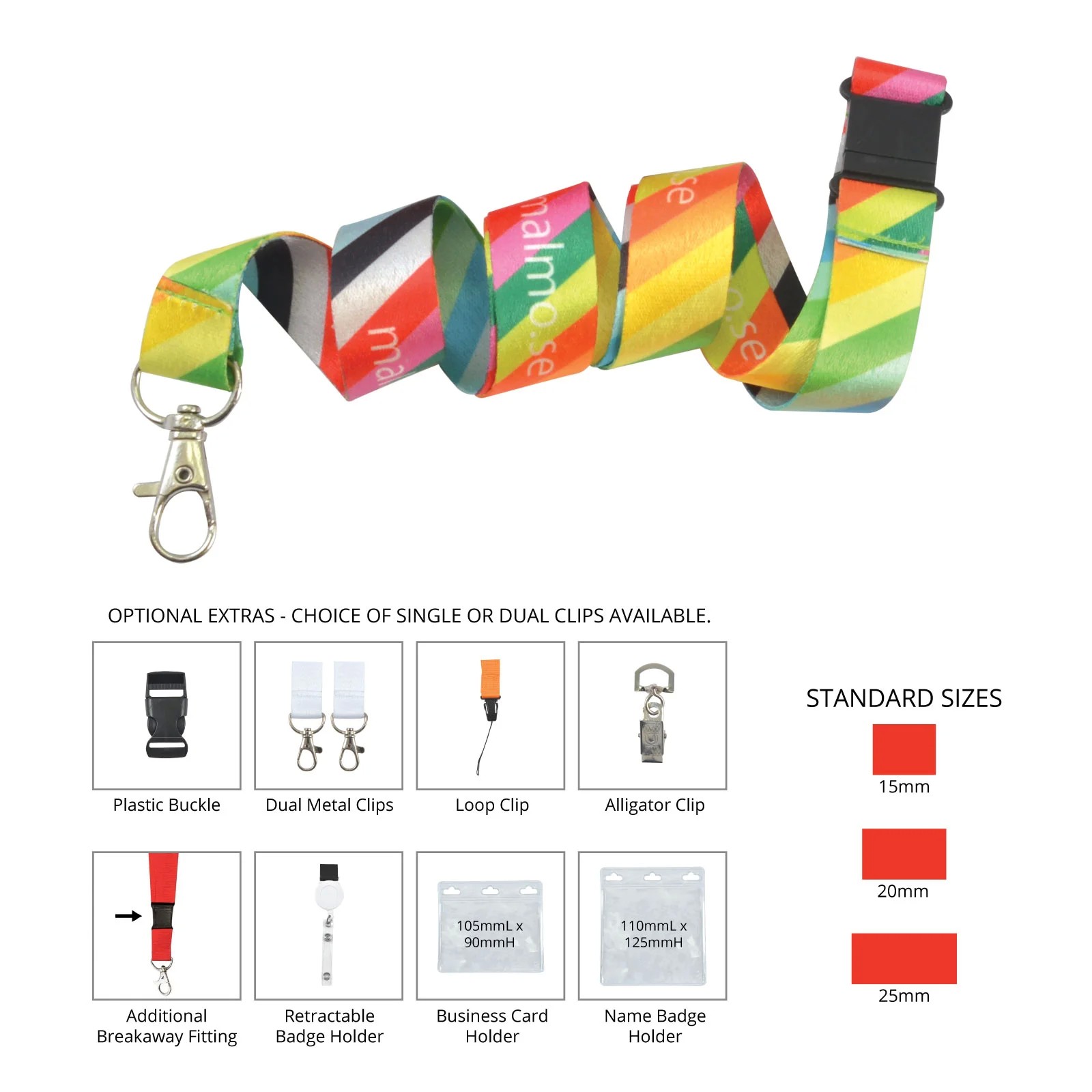 Azure Sublimated 450mm Lanyard
