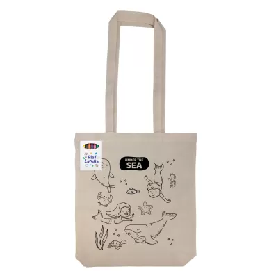 Get Crafty Folding Calico Bag with Crayons