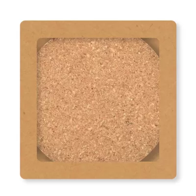 Villa 4 Piece Round Cork Coaster Set