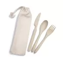 Delish Eco 3 Piece Polypropylene Cutlery Set in Calico Pouch