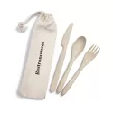 Delish Eco 3 Piece Polypropylene Cutlery Set in Calico Pouch