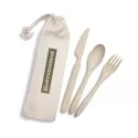 Delish Eco 3 Piece Polypropylene Cutlery Set in Calico Pouch