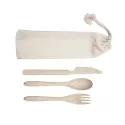 Delish Eco 3 Piece Polypropylene Cutlery Set in Calico Pouch