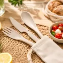 Delish Eco 3 Piece Polypropylene Cutlery Set in Calico Pouch