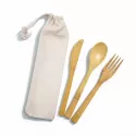 Miso 3 Piece Bamboo Cutlery Set in Calico Pouch
