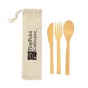 Miso 3 Piece Bamboo Cutlery Set in Calico Pouch