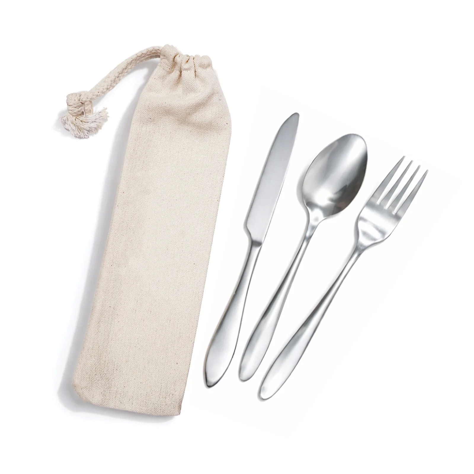 Banquet 3 Piece Stainless Steel Cutlery Set in Calico Pouch