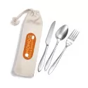 Banquet 3 Piece Stainless Steel Cutlery Set in Calico Pouch