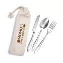 Banquet 3 Piece Stainless Steel Cutlery Set in Calico Pouch