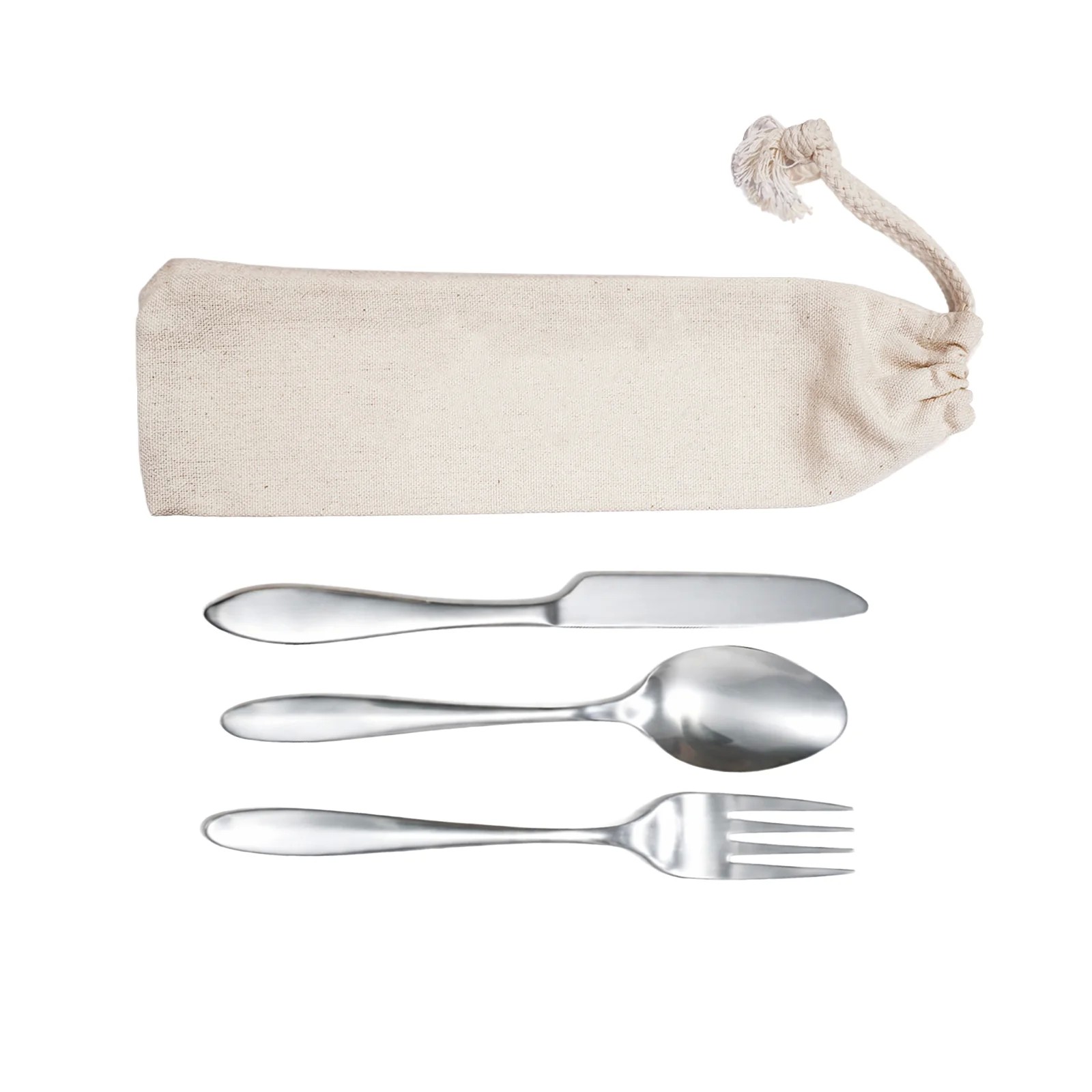 Banquet 3 Piece Stainless Steel Cutlery Set in Calico Pouch