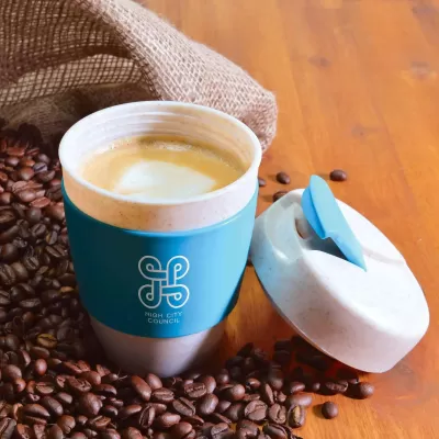 Kick Eco 320ml Silicone Band Wheat Straw Coffee Cup