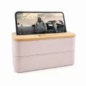 Stax Eco Bamboo Lid Lunch Box with Phone Holder Lid