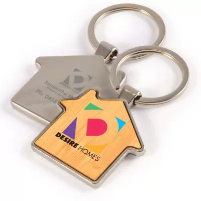 House Zinc Bamboo Keytag