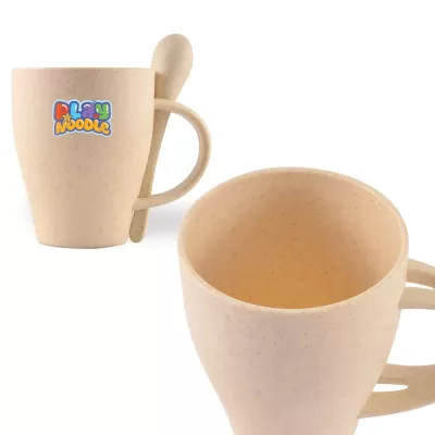 Avenue Wheat Fibre and Spoon 330ml Polypropylene Coffee Cup