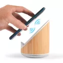 Fresco 15W Bamboo Speaker and Wireless Charging Speaker