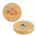 Discus Bamboo Bottle Opener Coaster