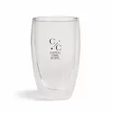 Sierra 450ml Bamboo Lid Glass Double Wall Coffee Cup
