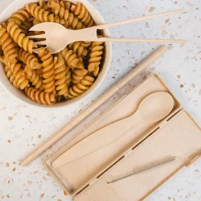 Ramen 3 Piece Wheat Straw Cutlery Set
