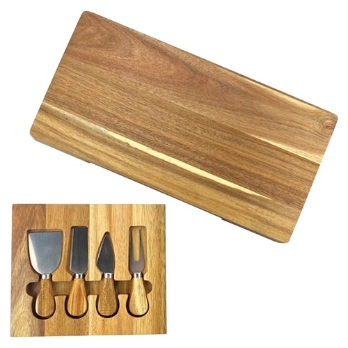 Barsa 3 Piece Acacia Cheeseboard and Knife Set