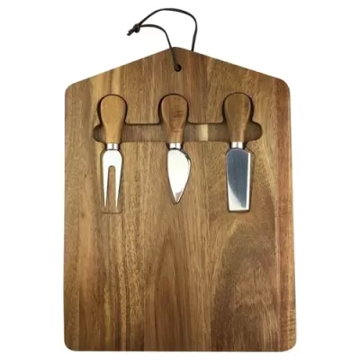 Trekko 2 Piece Acacia Cheeseboard and Knife Set