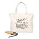Colouring No Gusset Calico Tote Bag