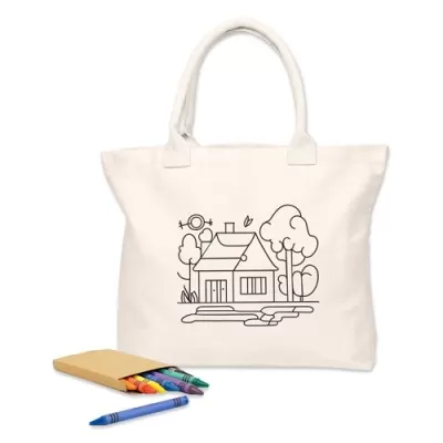 Colouring No Gusset Calico Tote Bag