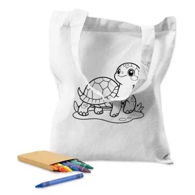 Colouring White No Gusset Calico Bag