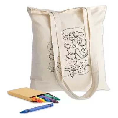 Colouring Long Handle 140gsm Calico Tote Bag