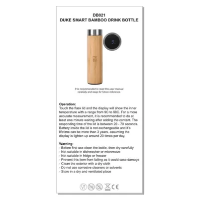 Duke Smart 500ml Bamboo Drink Bottle