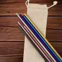 6 x 215mm Stainless Steel Straw