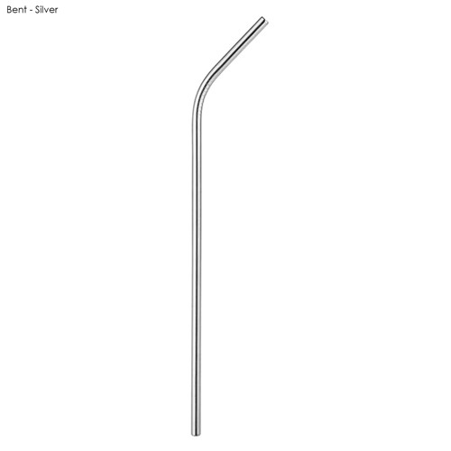 6 x 215mm Stainless Steel Straw