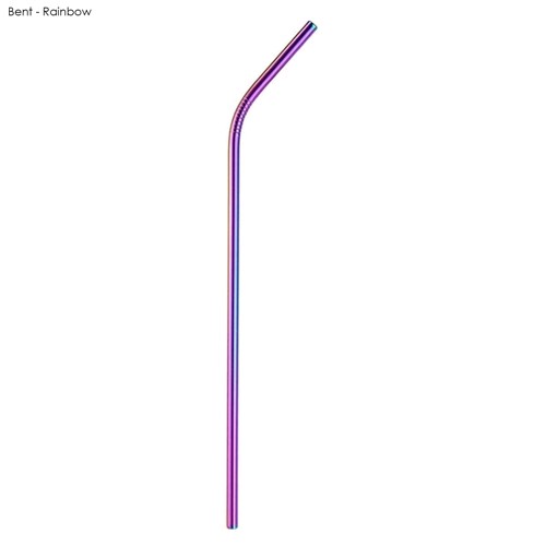 6 x 215mm Stainless Steel Straw