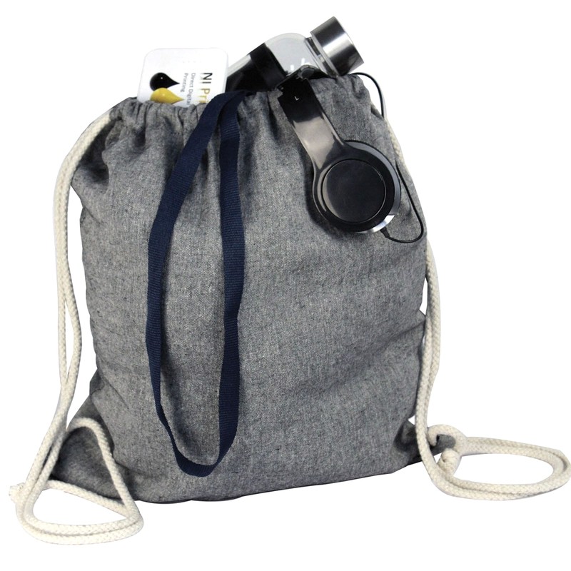 Melange Dyed 10L Custom Cotton Drawstring Bag