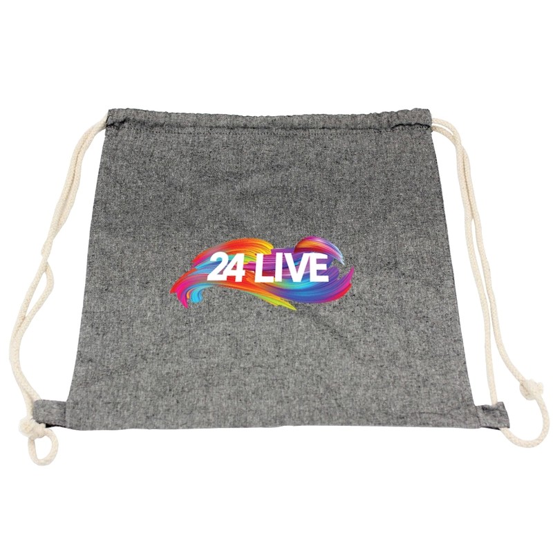 Melange Dyed 10L Custom Cotton Drawstring Bag
