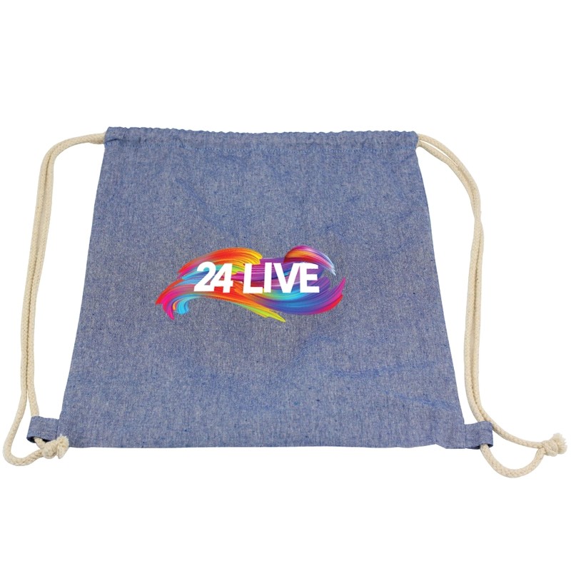Melange Dyed 10L Custom Cotton Drawstring Bag