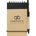 Natural Recycled Cardboard Jotter with Pen