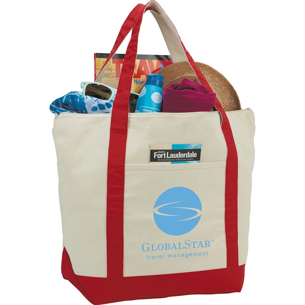 Zippered 37L Cotton Tote Bag