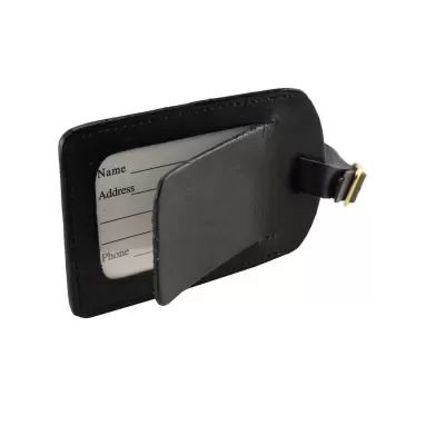 Covered Leather Luggage Tag