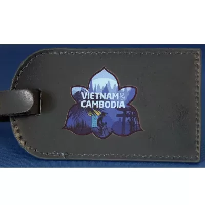 Covered Leather Luggage Tag