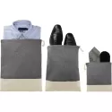 Split Recycled 3 Piece Cotton Travel Pouch Set