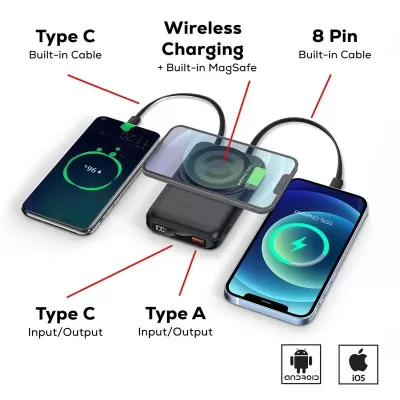 Durant 10000mAh 22.5W Fast Charging Wireless Power Bank