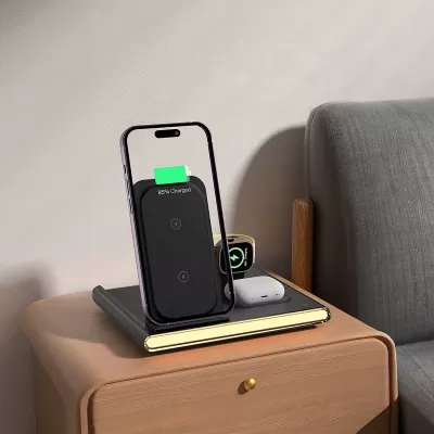 Haines 3-in-1 15W Magnetic Wireless Charger with USB Adaptor