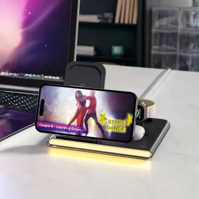 Haines 3-in-1 15W Magnetic Wireless Charger with USB Adaptor
